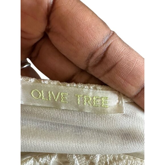 White Lace & Pink Pleated Sleeveless Dress Back Tie Raw Hem By Olive Tree Sz S - Picture 4 of 9